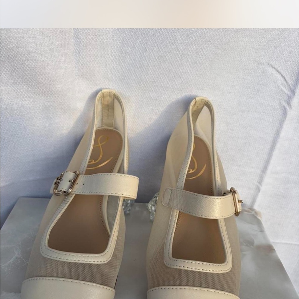 Sam Edelman Cream Flats with Buckle Detail